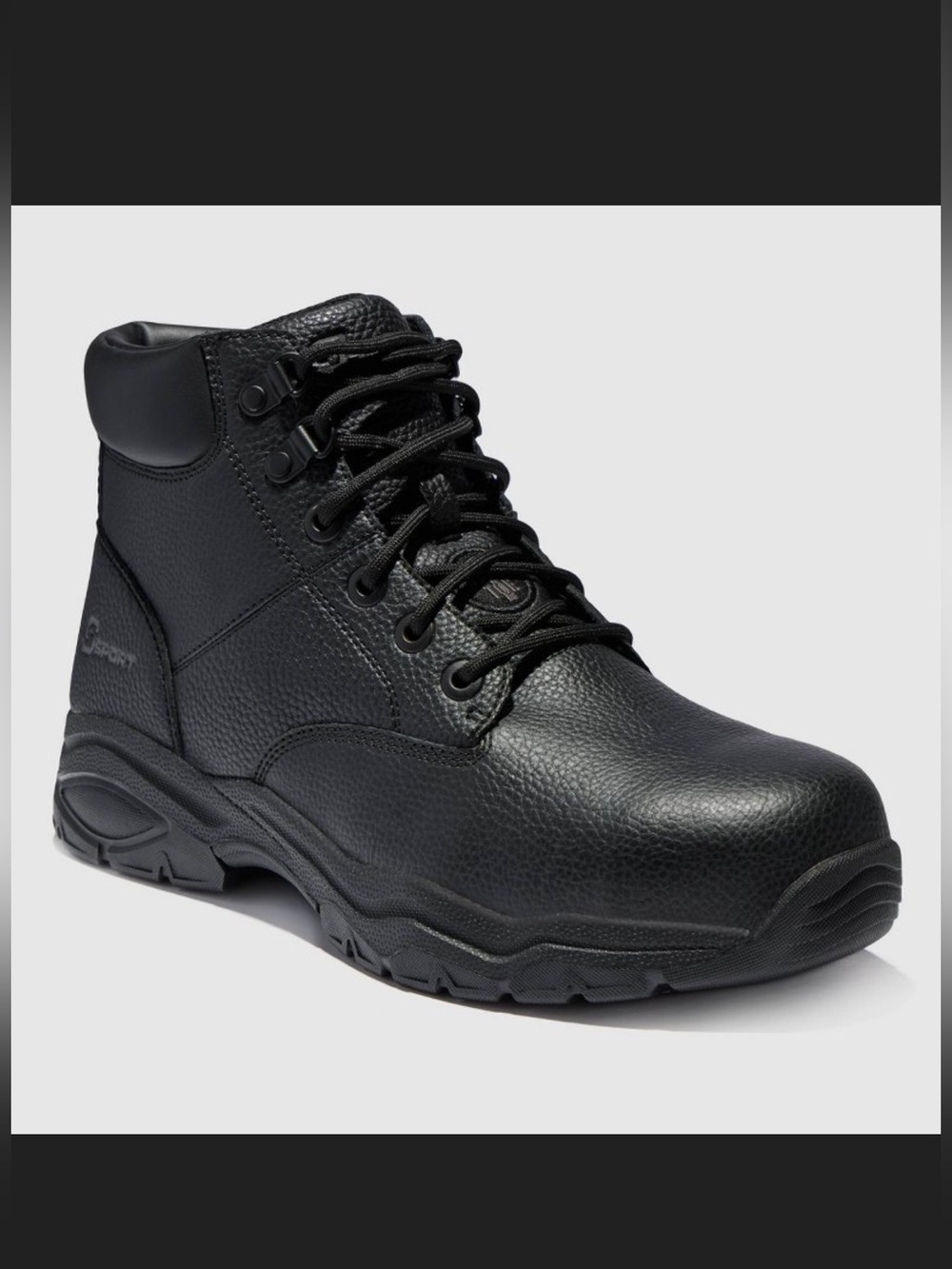 SKETCHERS Men's Elton Steel Toe Leather Work Boots - Black 10.5: